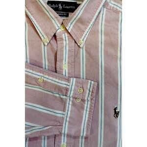 Polo Ralph‎ Lauren Striped Classic Fit Long-Sleeve Button Down Shirt 17 1/2 - 36